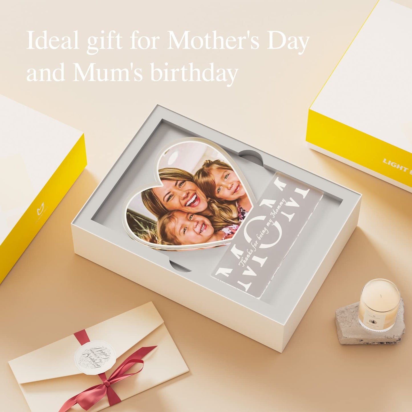 Personalized Gifts for Mom - Custom Night Lights with Photo Texts