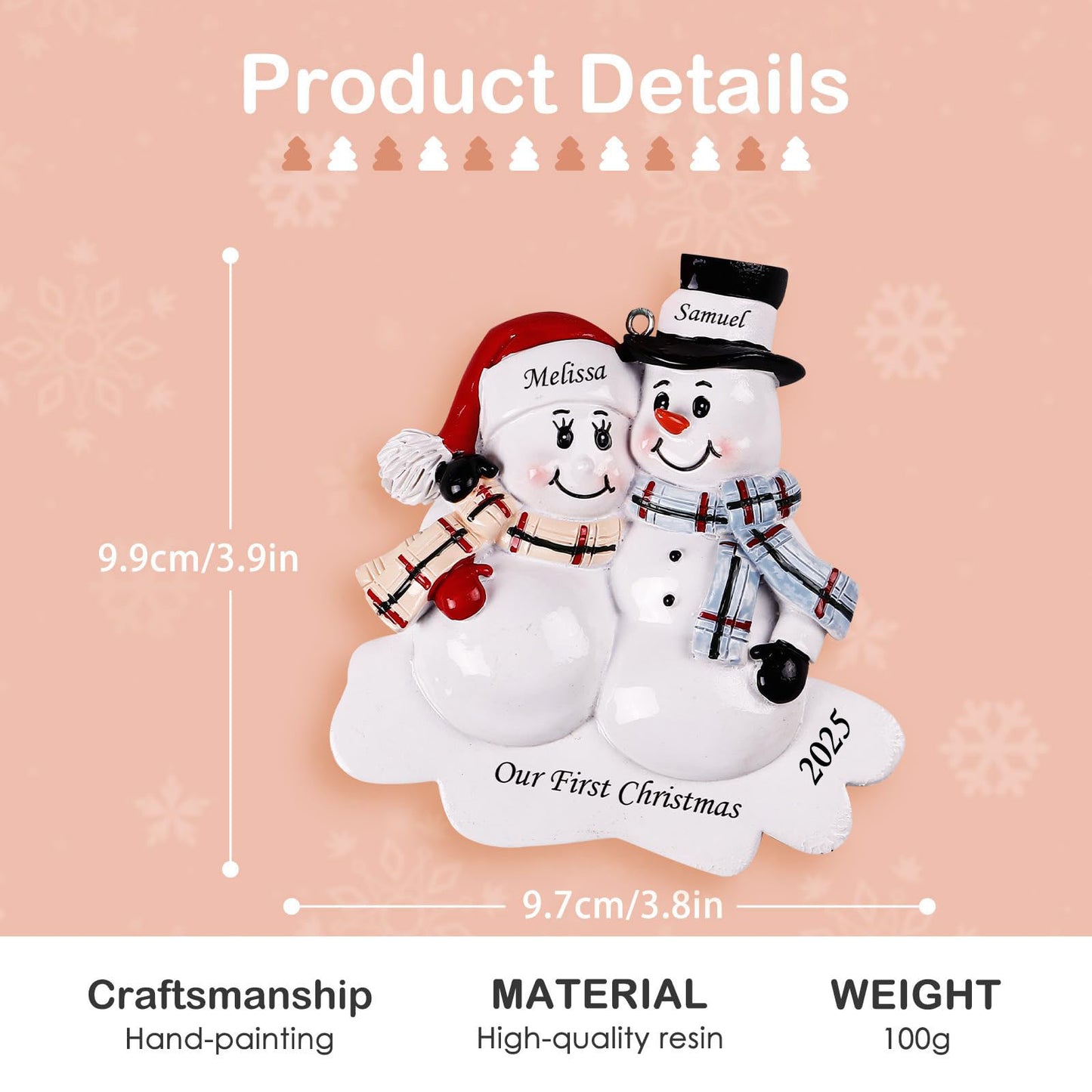Custom Personalized Couple Christmas Ornaments 2025