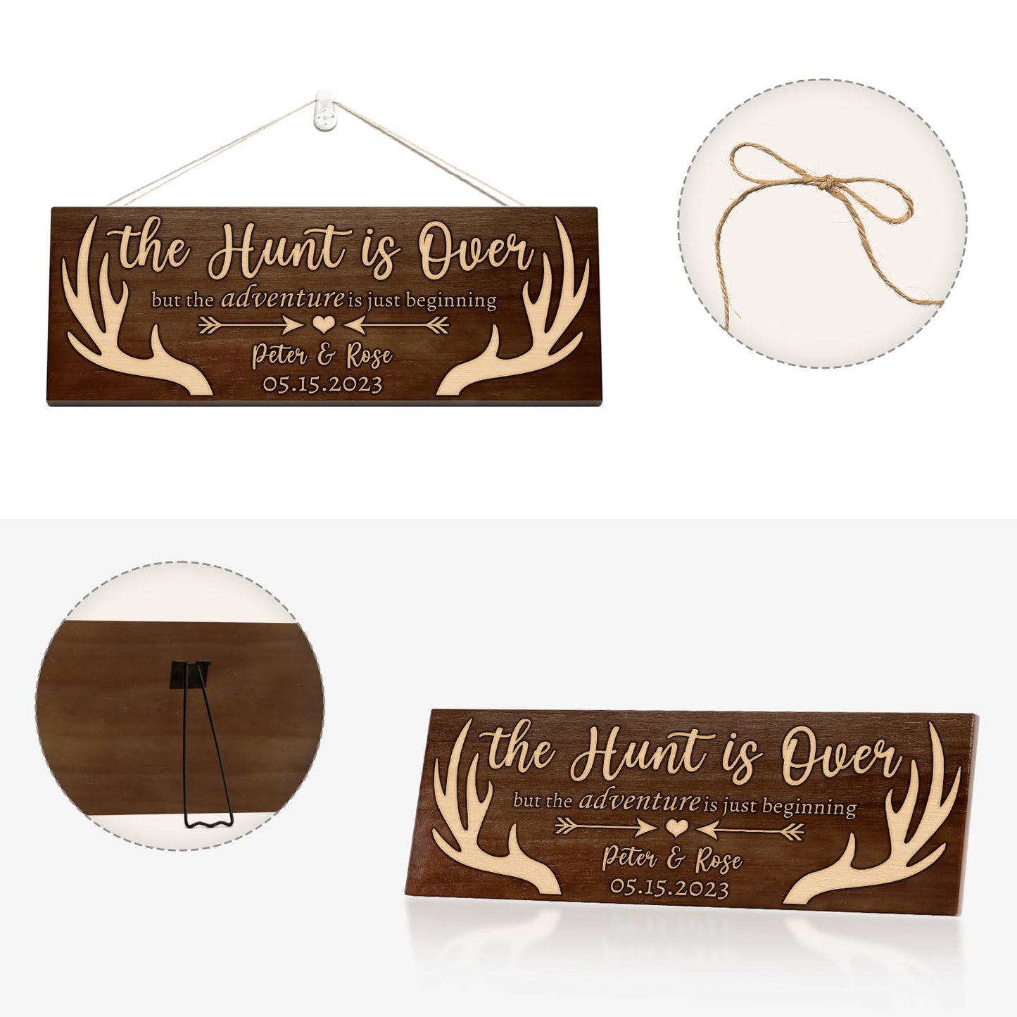 Personalized Name Deer Antlers Wedding Gift