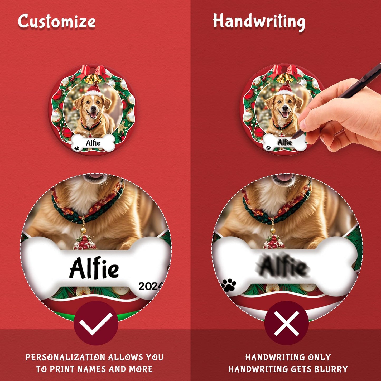 Personalized Dog Christmas Ornaments 2024