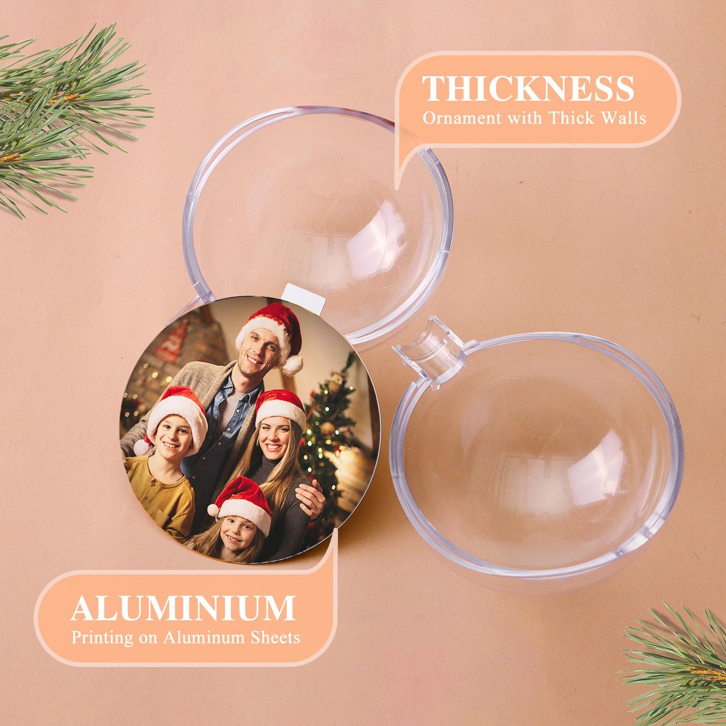 Personalized Photo Ball Christmas Ornaments