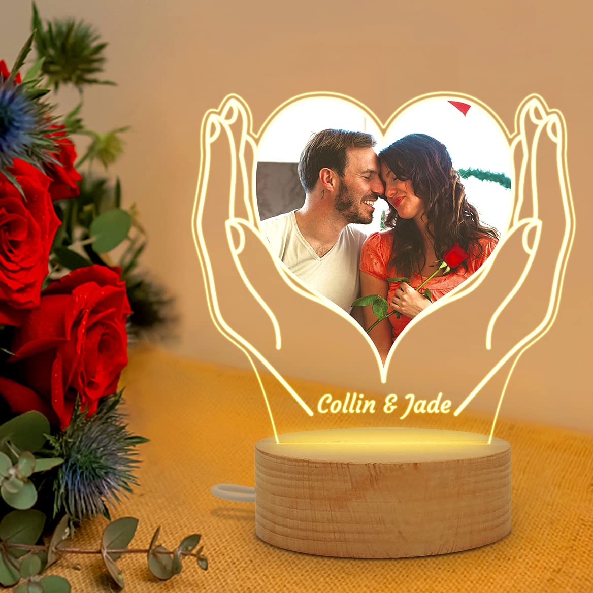 Customized Memorial Night Light with Picture Frame