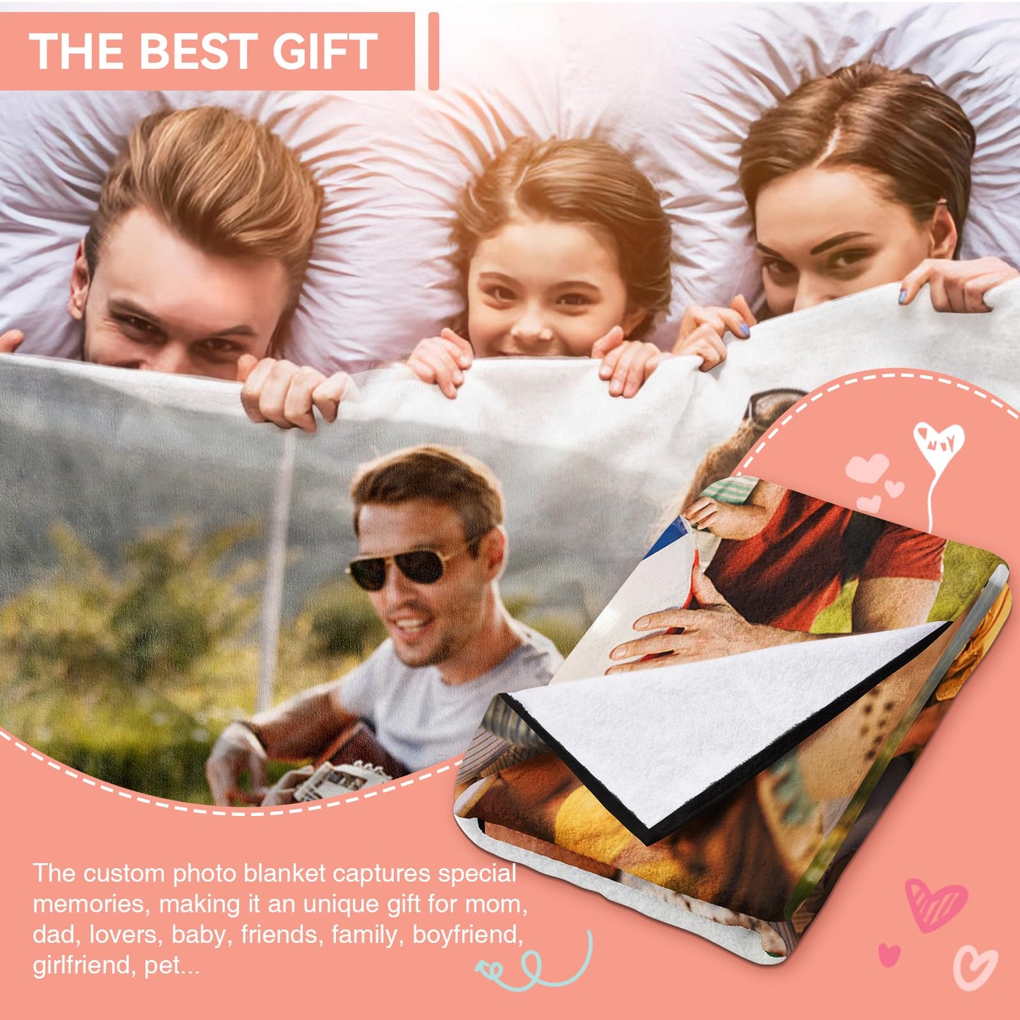 Custom Blanket - Custom Blanket with Photos - 2 Photos