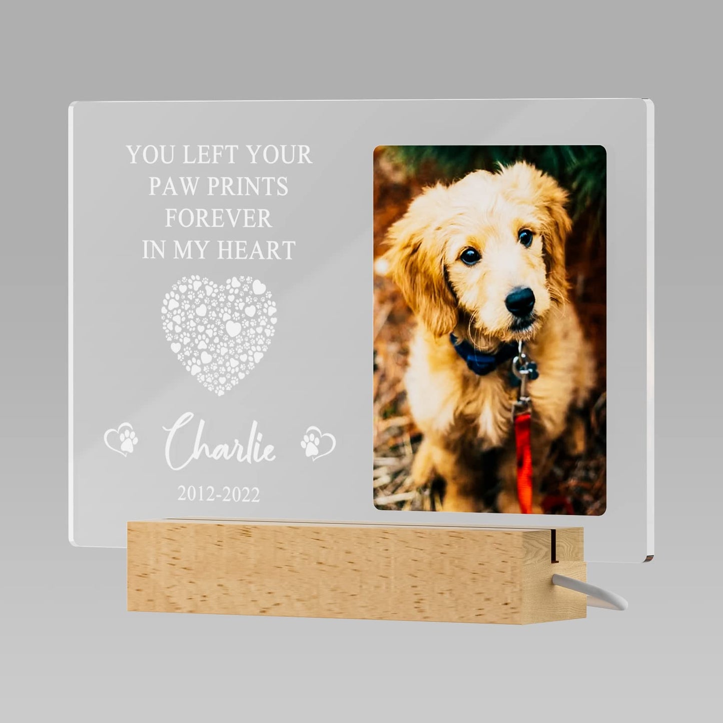 Personalized Pet Memorial Night Lights, Custom Pet Memorial Gifts