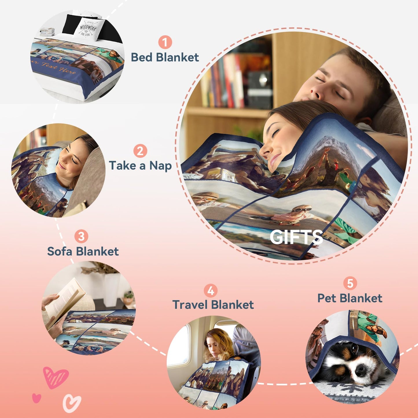Custom Blanket - Custom Blanket with Photos - 9 Photos