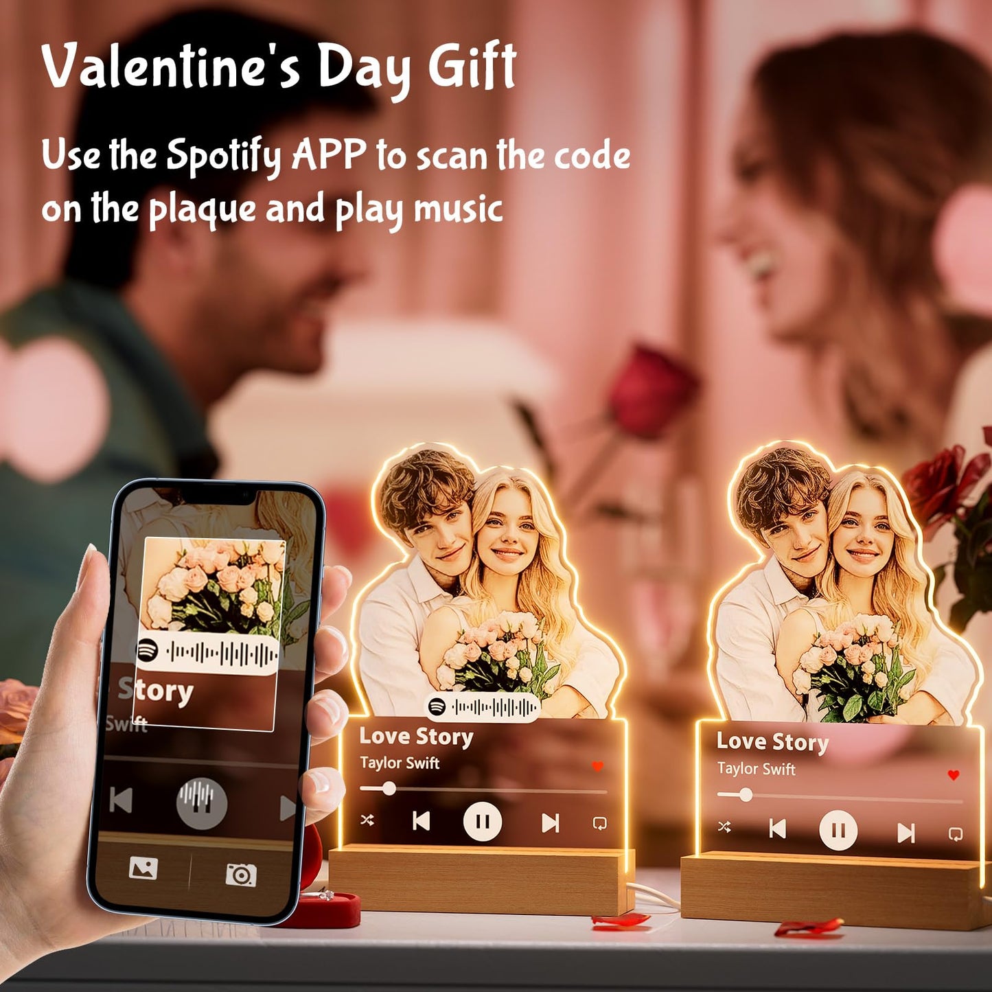 Spotify plaque custom photo frame, couple commemorative gift