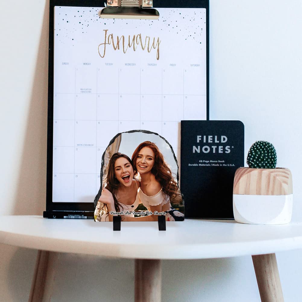 Custom Personalized Slate Photo Frame, Half Round 5.9x5.9 inches