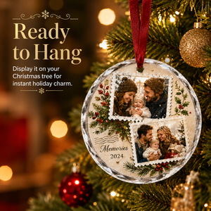 Crystal Christmas Ornament shown on the tree, in a window, or on a rear-view mirror