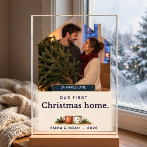 Personalized First Christmas Acrylic Plaque for Couples — product image 3
