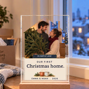 Personalized First Christmas Acrylic Plaque for Couples — product image 4