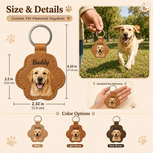 Close-up of the personalised detail on a photo keychain