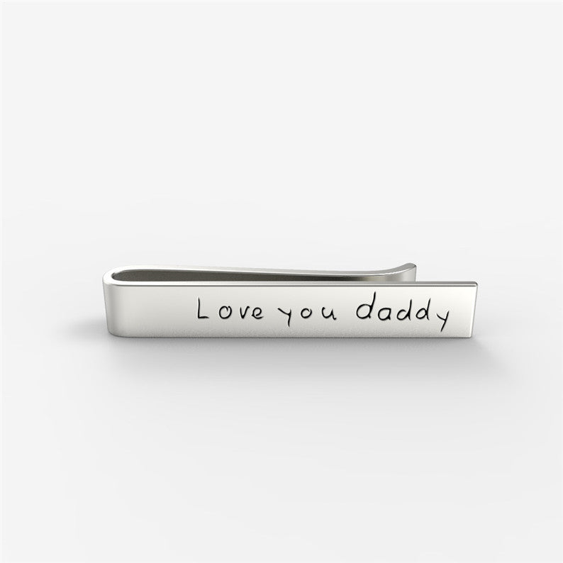 Custom Handwriting Tie Clip for Dad