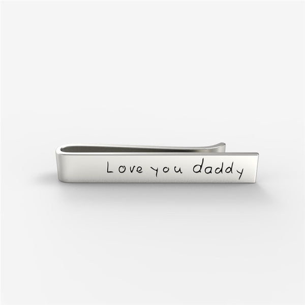 Custom Handwriting Tie Clip for Dad
