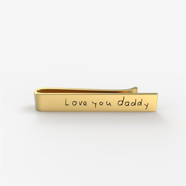 Custom Handwriting Tie Clip for Dad