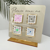 Personalized 4 QR Code Sign Business Payment & Social Media Sign