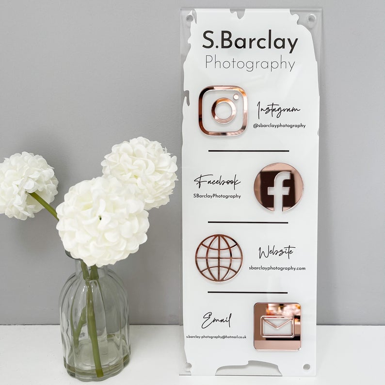 Personalized Large Wall Mounted Business Social Media Sign