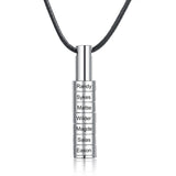 Personliazed Bead Bar Necklace with 1-9 Engravings for Daddy Gift