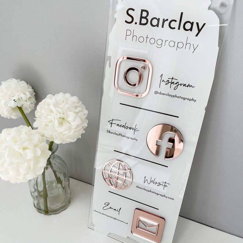 Personalized Large Wall Mounted Business Social Media Sign