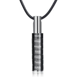 Personliazed Bead Bar Necklace with 1-9 Engravings for Daddy Gift