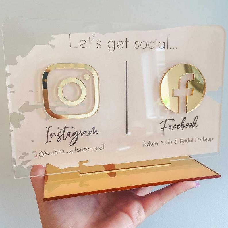 Personalized Beauty Sign Instagram Facebook Business Social Media Sign