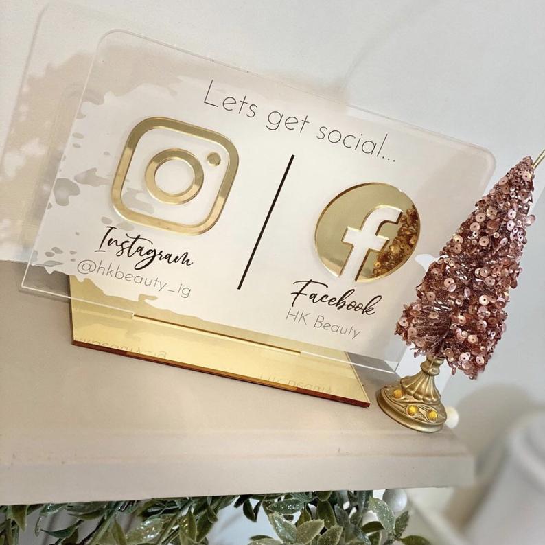 Personalized Beauty Sign Instagram Facebook Business Social Media Sign