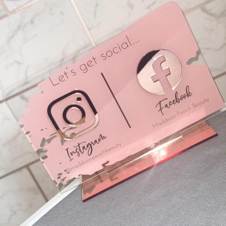 Personalized Beauty Sign Instagram Facebook Business Social Media Sign
