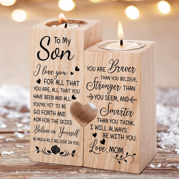 To My Son - I Love You - Candle Holder Candlestick