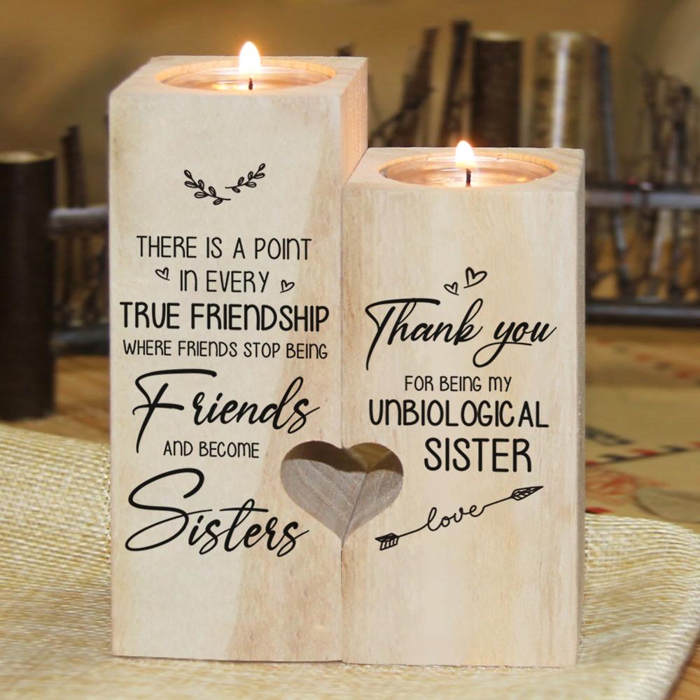 To My Bestie - Thank You For Being My Unbiological Sister - Candle Holder Candlestick