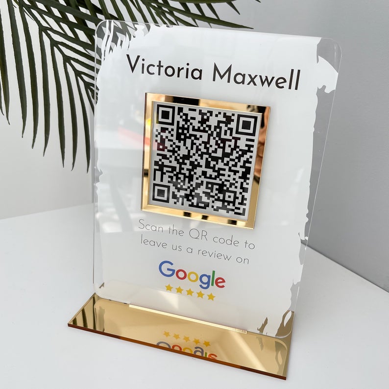 Personalized Business Review QR Code Sign | Salon Sign | Beauty Sign
