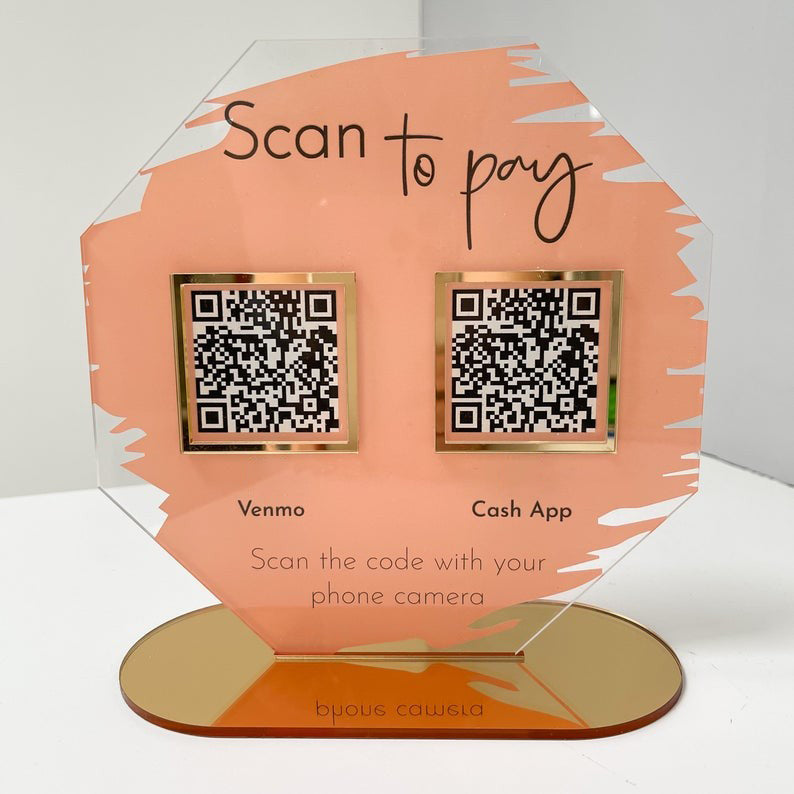 Personalized Octagon Business Double Payment QR Code Sign