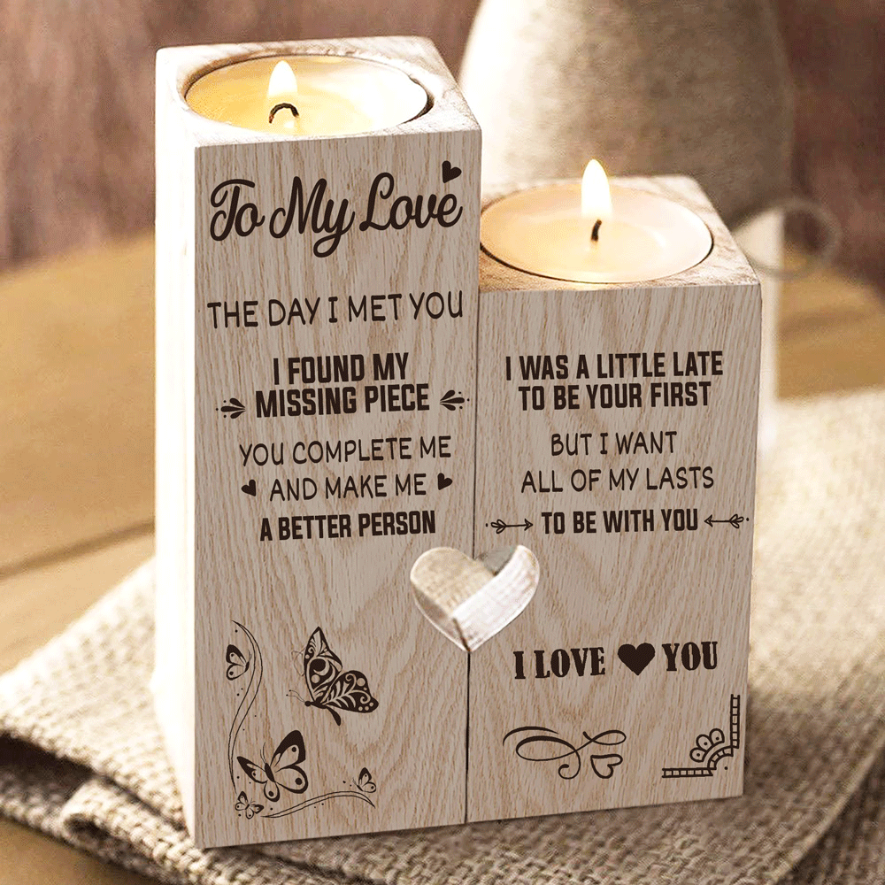 To My Love You're My Missing Piece - Candle Holder Candlestick
