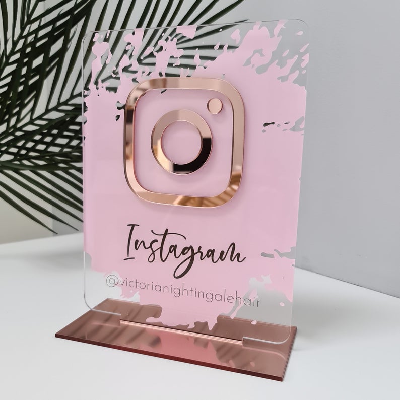 Personalized Instagram Social Media Sign | Salon Sign | Beauty Sign