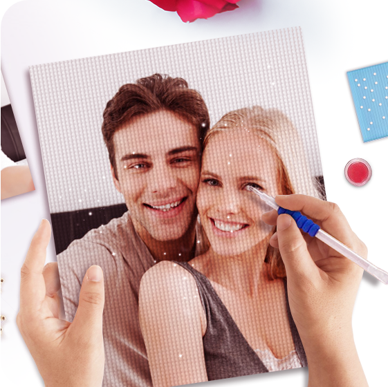 Custom Funny Couple Photo Full Drill Diamond Painting