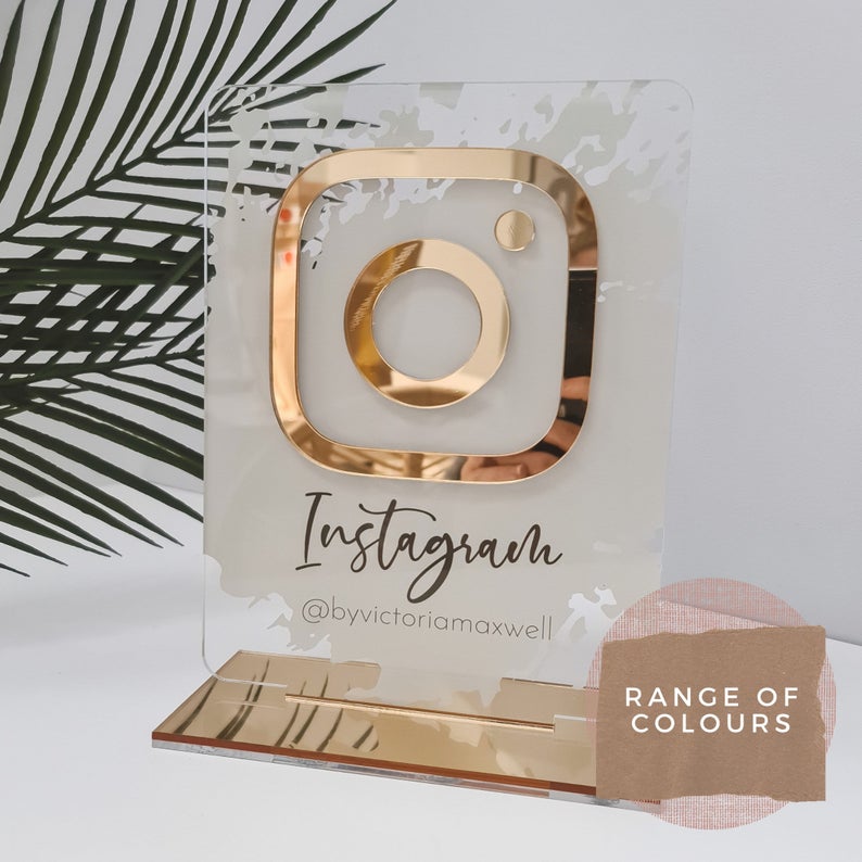Personalized Instagram Social Media Sign | Salon Sign | Beauty Sign