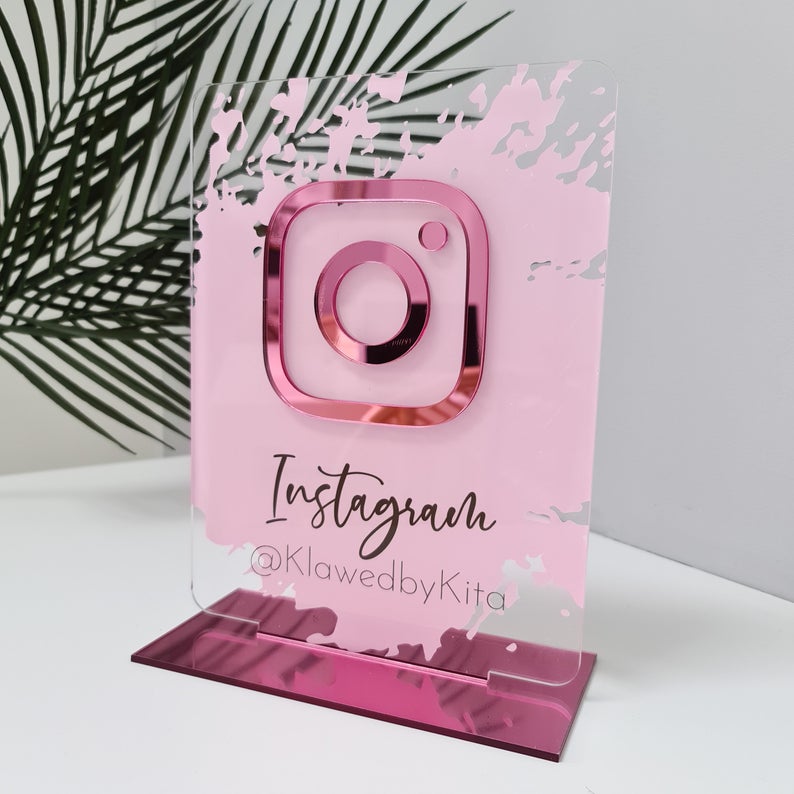 Personalized Instagram Social Media Sign | Salon Sign | Beauty Sign