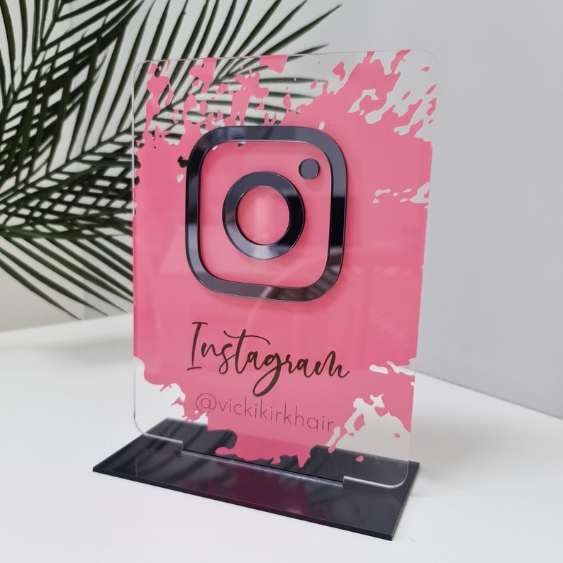 Personalized Instagram Social Media Sign | Salon Sign | Beauty Sign