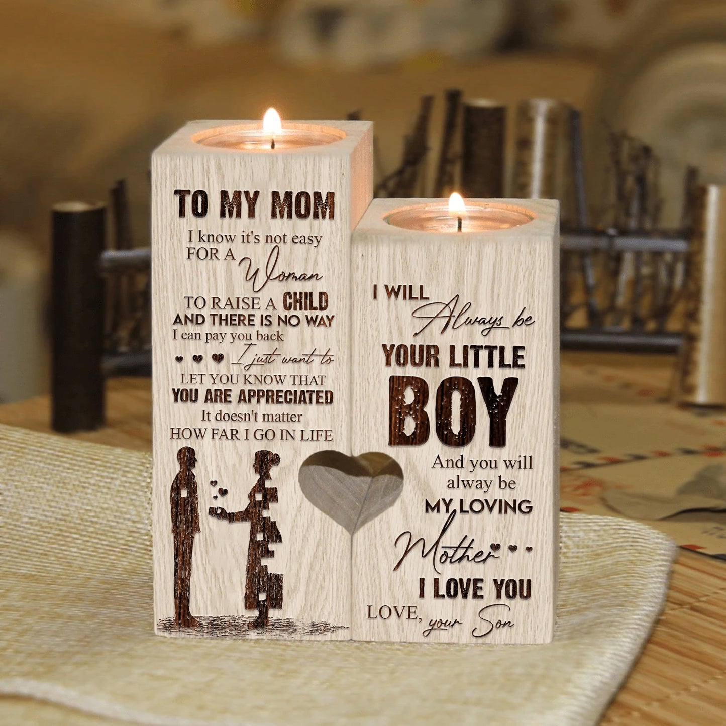 I Will Always Be Your Little Girl/Boy And You Will Always Be My Loving Mother - Candle Holder