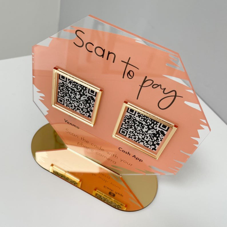 Personalized Octagon Business Double Payment QR Code Sign