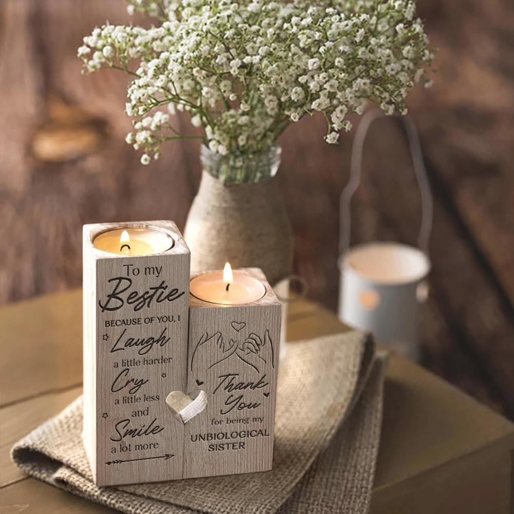 To My Bestie - Smile A Lot More - Candle Holder Candlestick