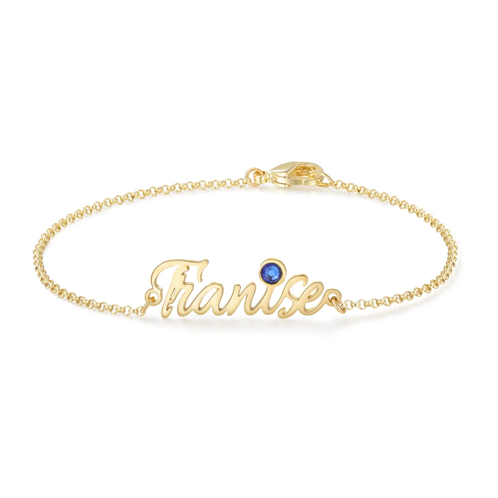 Personalized Name Bracelets with Birthstone