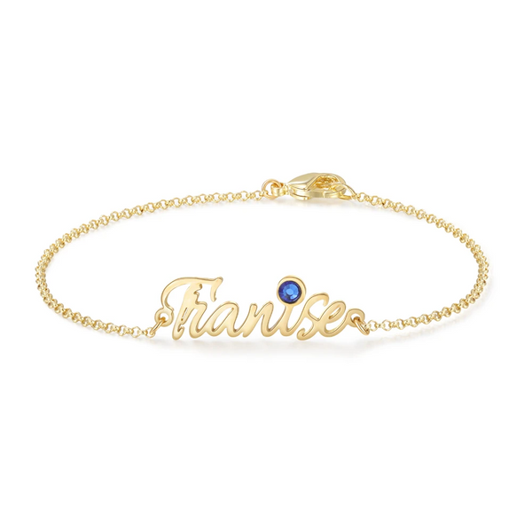 Personalized Name Bracelets with Birthstone