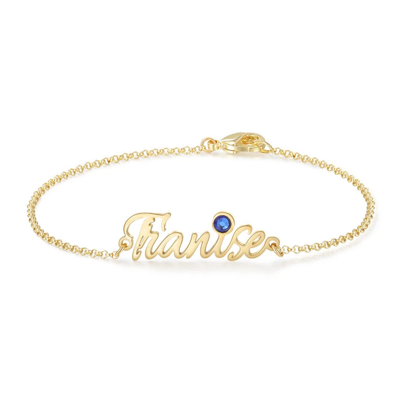 Personalized Name Bracelets with Birthstone