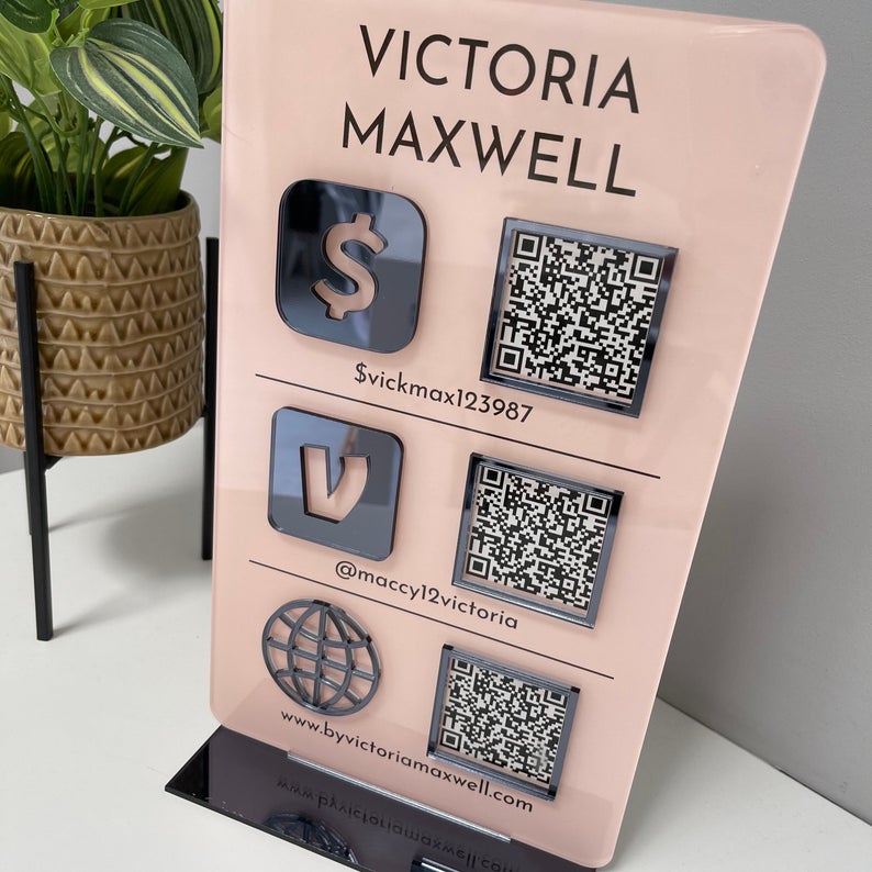 Personalized Multi QR Code Business Social Media Sign