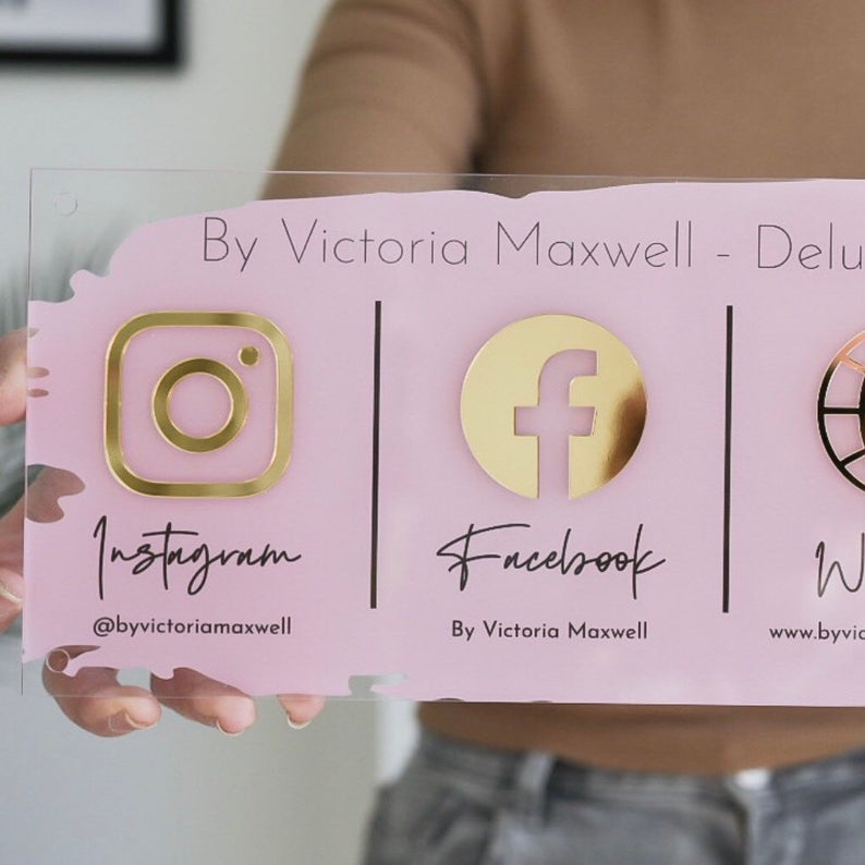 Personalized Large Wall Mounted Business Social Media Sign