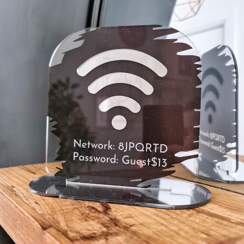 Personalized WiFi Business Social Media Sign