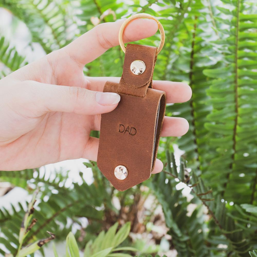 Personalised Photo Leather Keychain for Daddy Gift