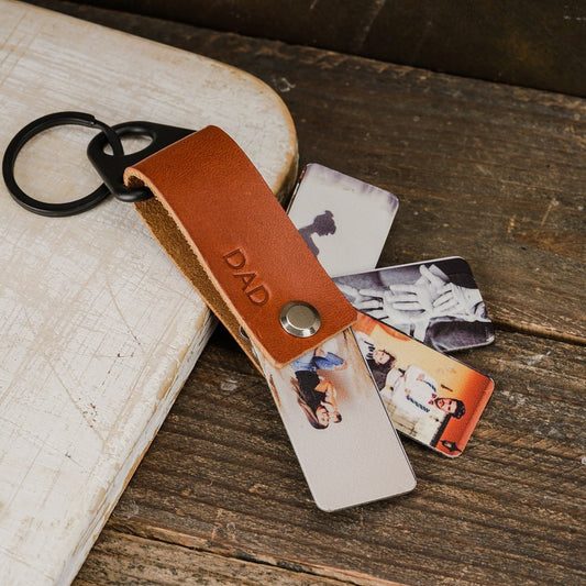 Customized Mini Photo Album Keychain for Men Daddy