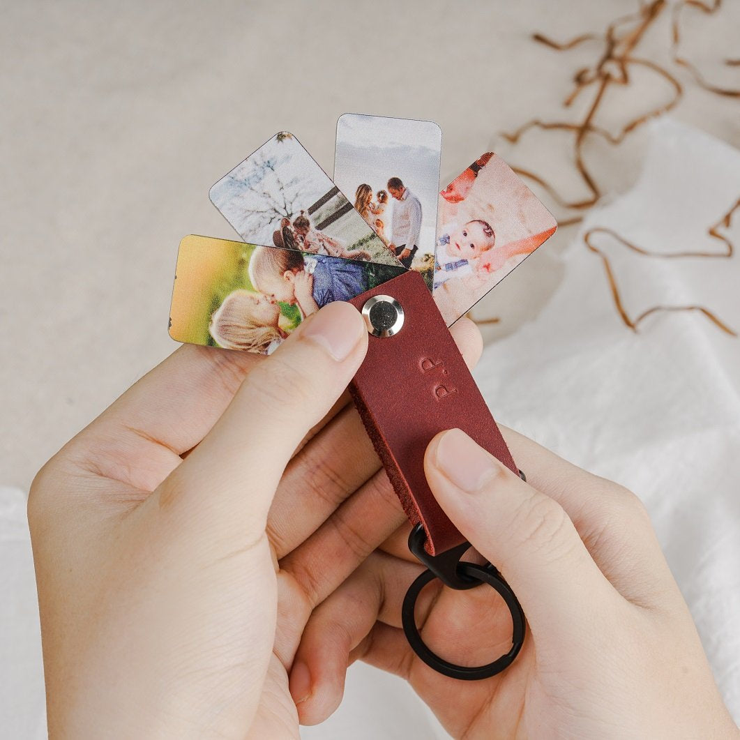 Customized Mini Photo Album Keychain for Men Daddy