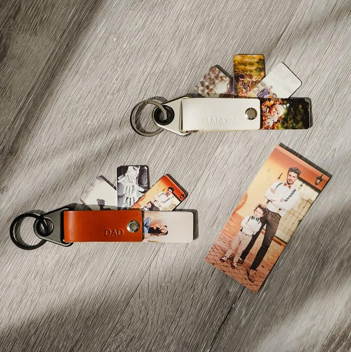 Customized Mini Photo Album Keychain for Men Daddy