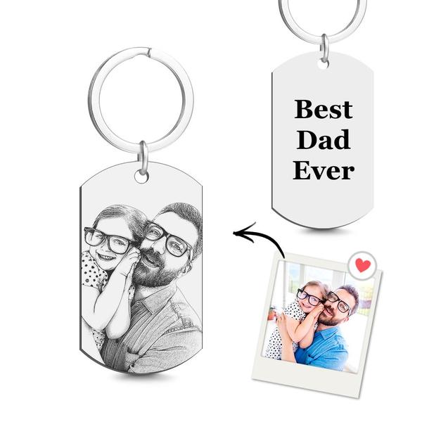 Custom Photo Tag Keychain Best Gifts for Daddy